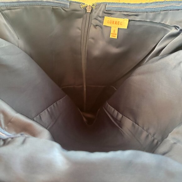 NWT Blue satin material formal off the shoulder mini dress - Picture 4 of 8